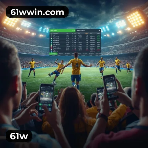 App 61w para iOS e Android — interface mobile, login biométrico e PIX integrado